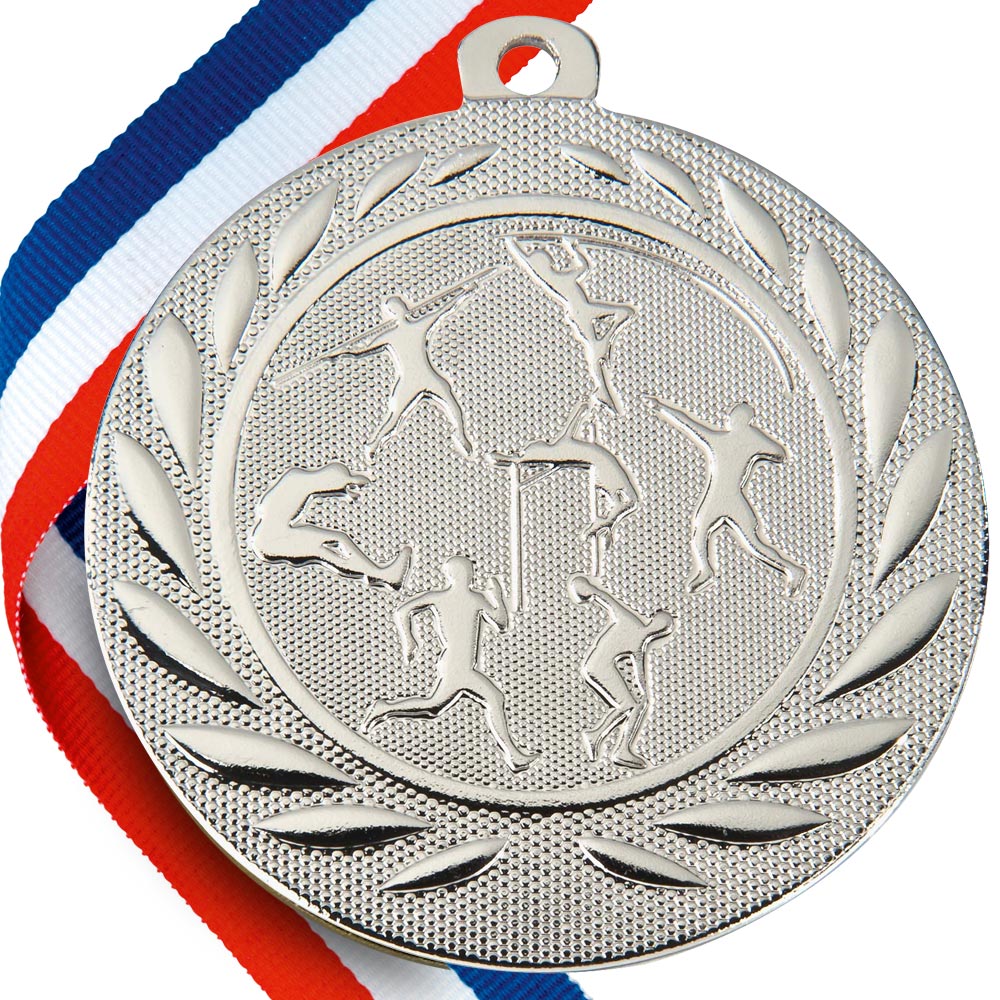 Athletics Embossed Medal on Ribbons