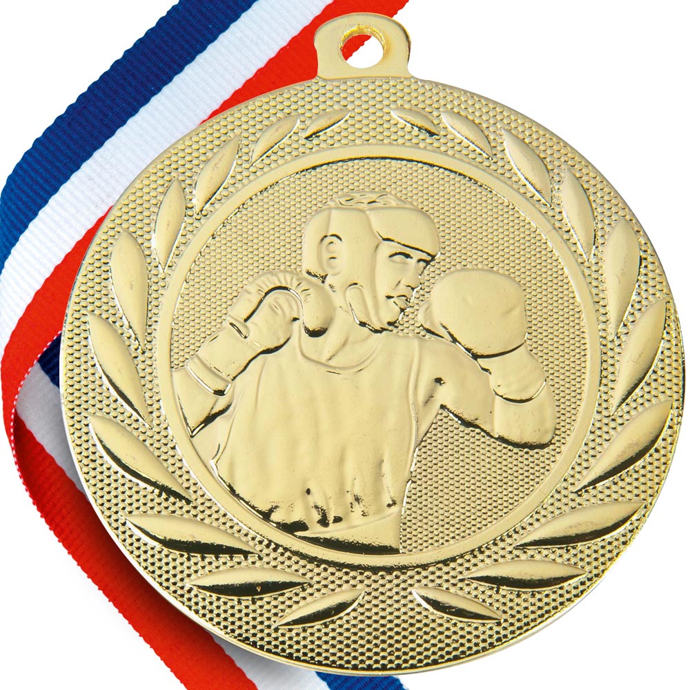 Boxing Ribbon Boxing Embossed Medal on Ribbons - Minimum order 100 – BW Trophies