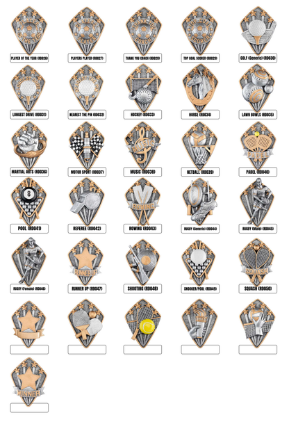 Multi-Sport Trophy Award that can be customised with Diamond-shaped Disc (FP01C - 241mm)