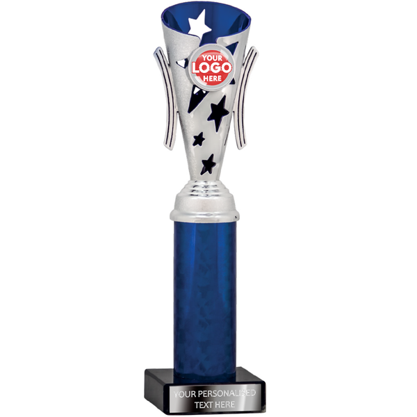 Blue & Silver Star Design Tube Trophy (1962A/B/C/D)