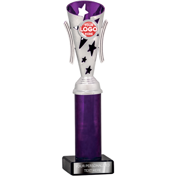 Purple & Silver Star Design Tube Trophy (1961A/B/C/D)
