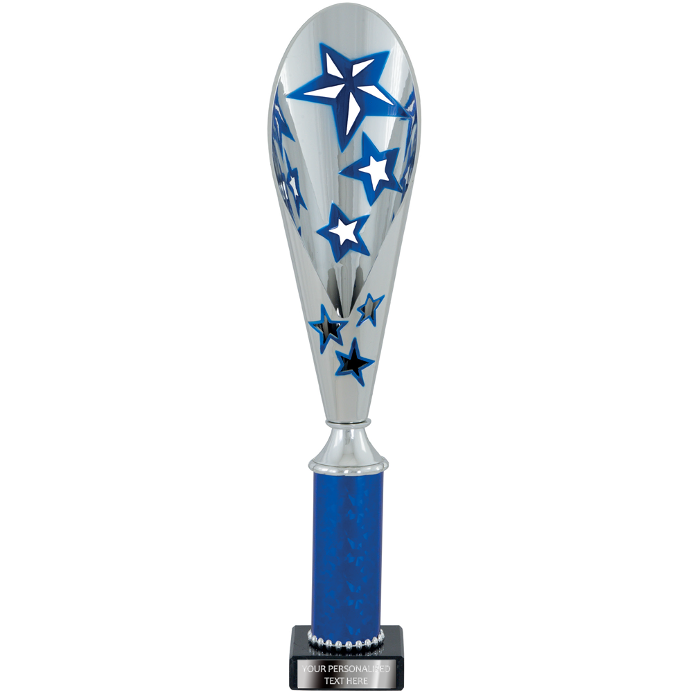 Trophy Blue Rays Silver & Blue Multi-purpose Trophy with Stars (2373A/B/C/D) – BW Trophies