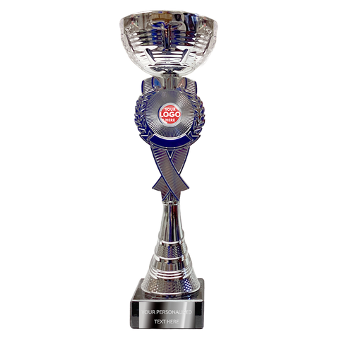 Silver Cup with Blue Decorative Elements (2060E/G)