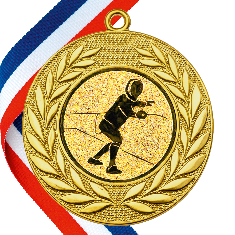 FREE SAMPLE - 50mm Fencing Medal on a Ribbon BW Trophies