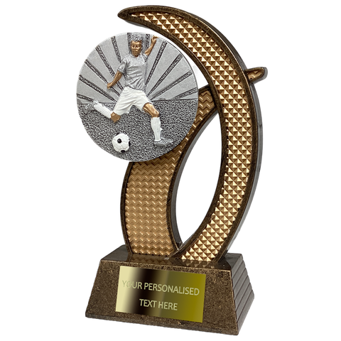 Gold Resin Award (WP01B) with Embossed Football Design Disc