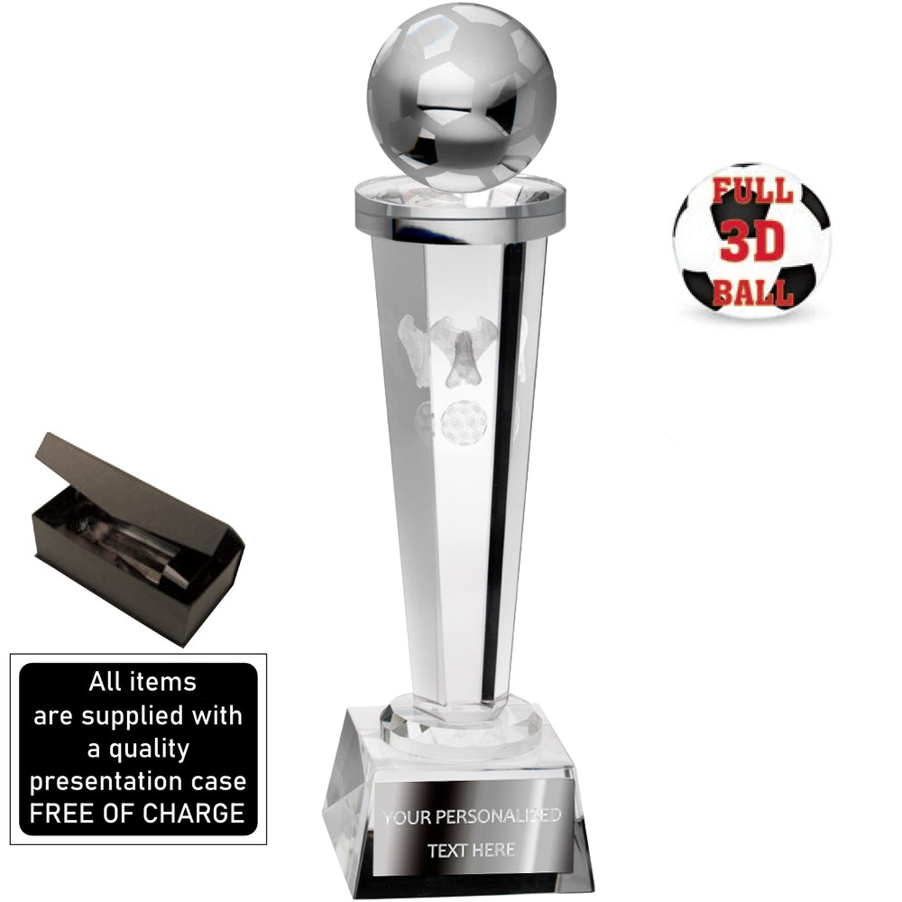 Stylish Football Award With Presentation Box (TD301GA/GB/GC) BW Trophies