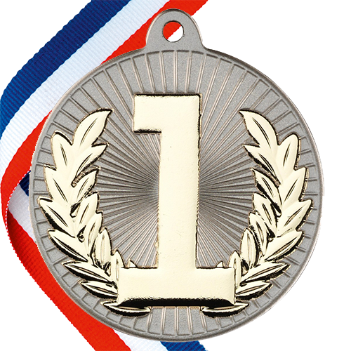 1st/2nd/3rd Embossed Medal on a Ribbon BW Trophies
