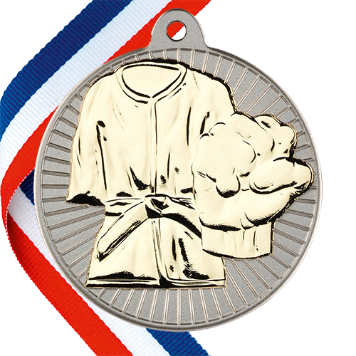 Martial Arts Embossed Medal on a Ribbon