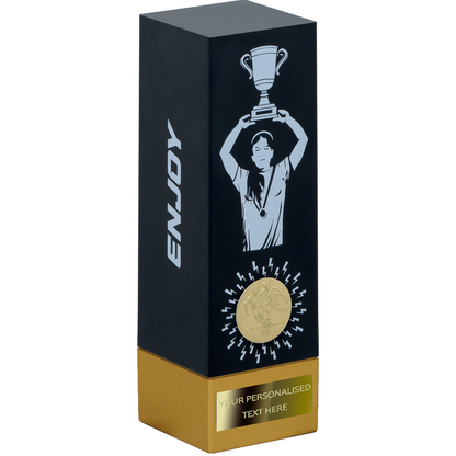 Heavy Women Football Tower Trophy (5 colors available) (BL2BLBU/GO/RE/SI/WH)