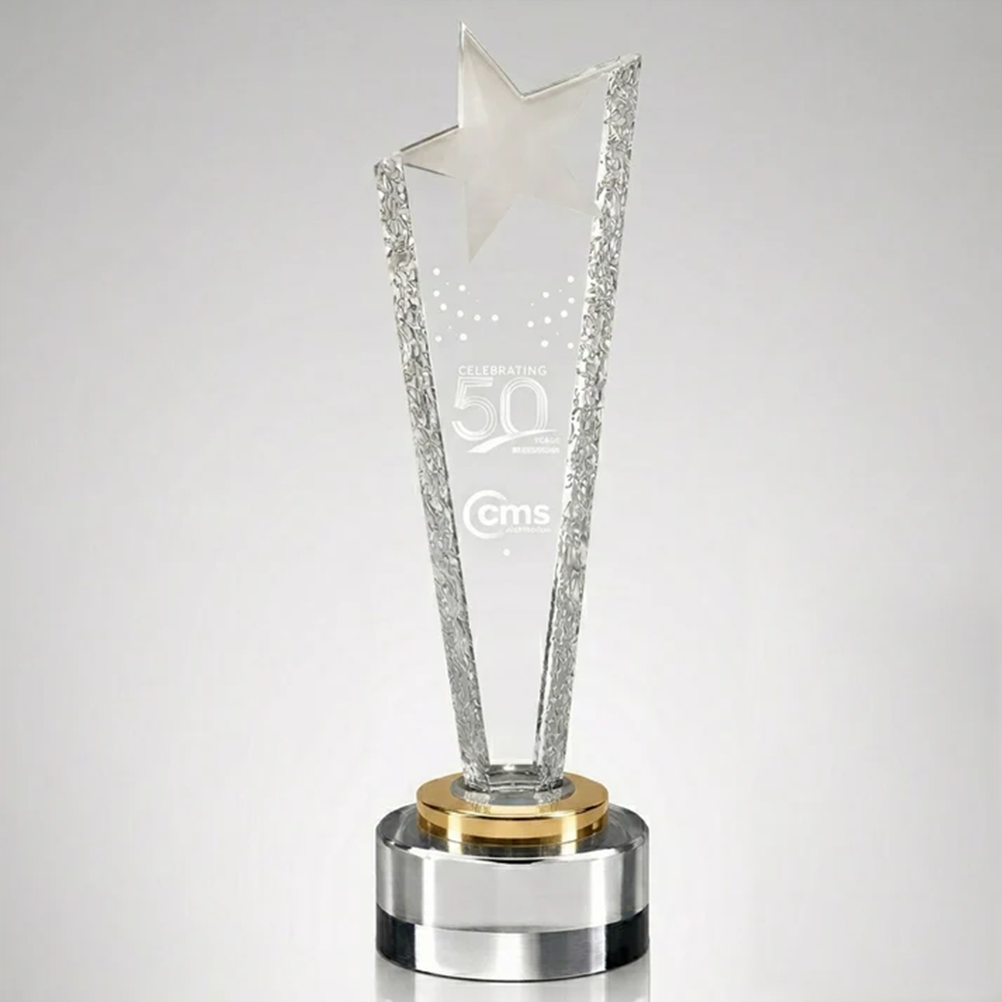 Lasered Star Glass Award with Bevelled Edges (JB5050A/B/C) BW Trophies