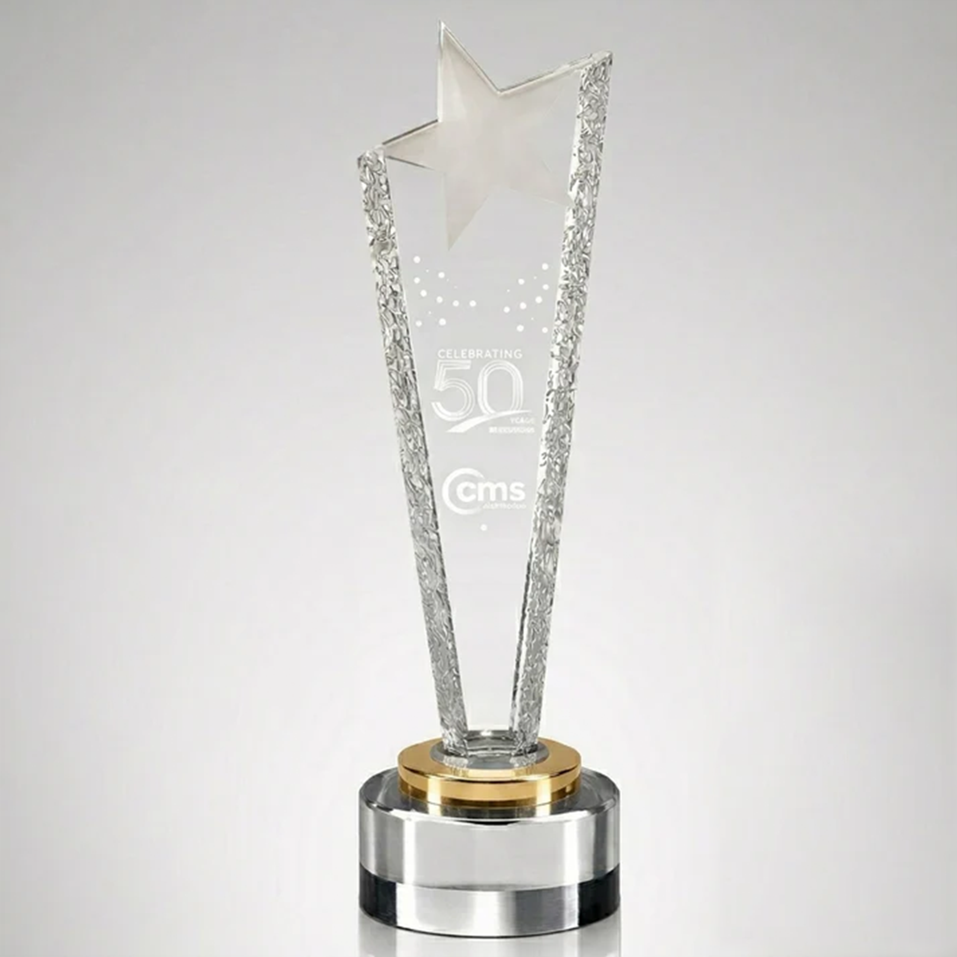 Lasered Star Glass Award with Bevelled Edges (JB5050A/B/C) BW Trophies