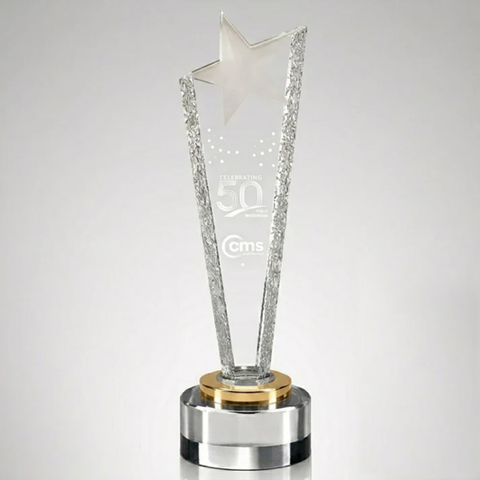 Lasered Star Glass Award with Bevelled Edges (JB5050A/B/C)