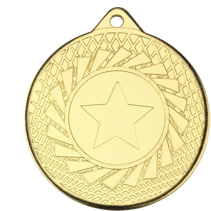Blade Design Medal with flat centre on a ribbon