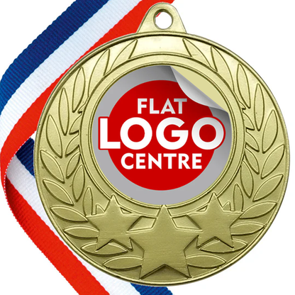Dazzle Design Medal with Flat Logo Sticker