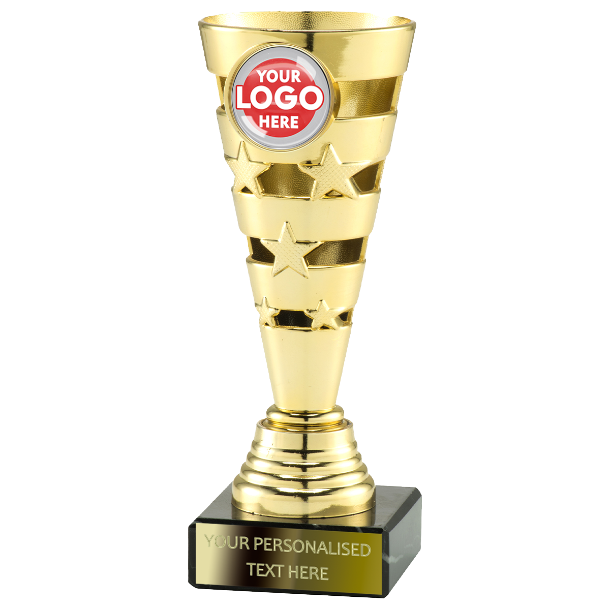 Trophy Cup with Circular Logo Insert in Gold/Silver/Bronze (SET34601/2/3A)