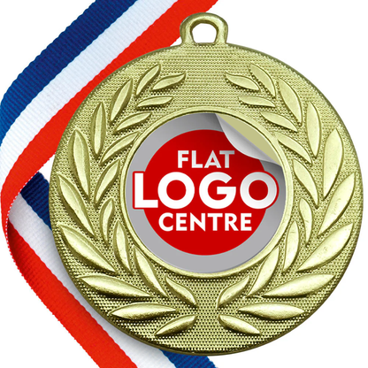 Wreath Design Medal with Flat Logo Sticker