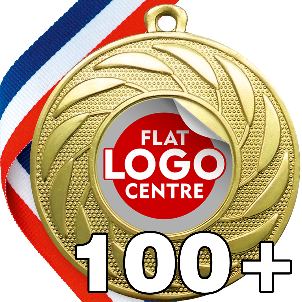 Spinner Design Medal flat centre - MINIMUM ORDER 100