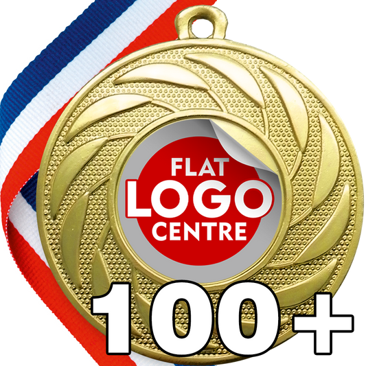 Spinner Design Medal flat centre - MINIMUM ORDER 100