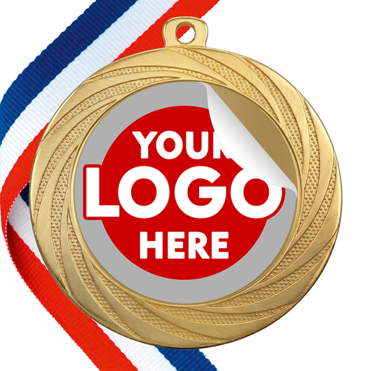 70mm Whirl Budget Medal with Flat Logo Centre