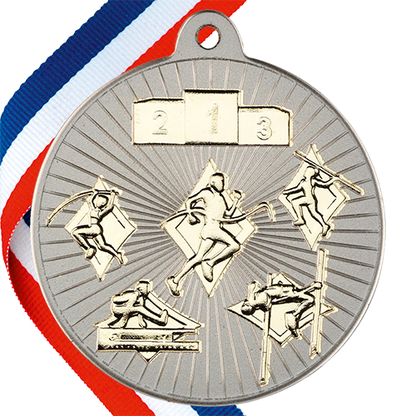Multi Athletics Embossed Medal on a Ribbon BW Trophies