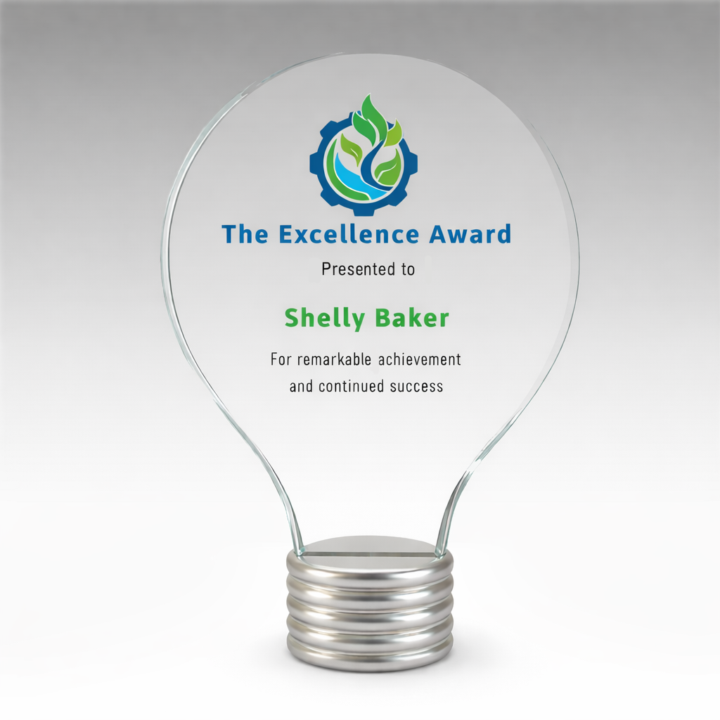 Colour Printed Bulb Shape Glass Award (JBG1010A/B/C) BW Trophies