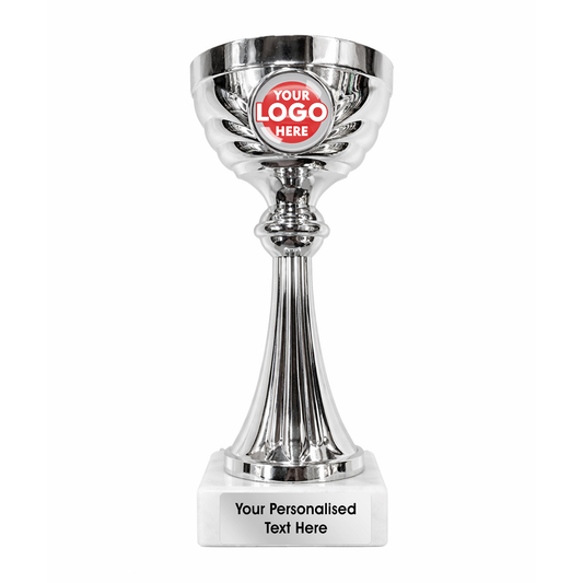 Silver Trophy Cup on White Marble Base (JL28/9C) BW Trophies