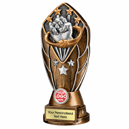 Personalised Martial Arts Fist and Belt Tower Trophy