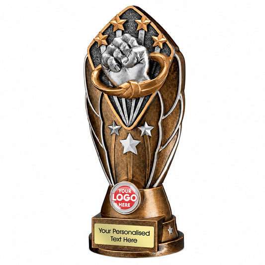 Personalised Martial Arts Fist and Belt Tower Trophy