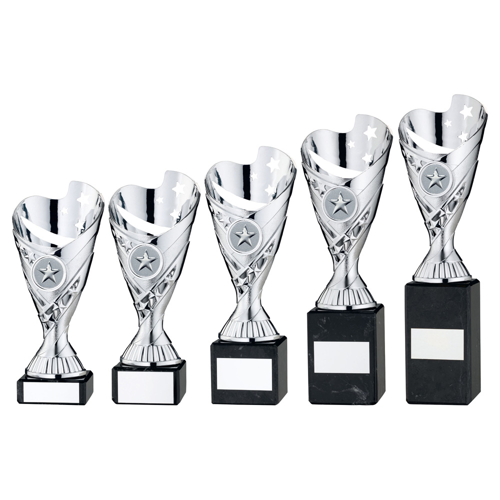 Sabre Stars Trophy Cup - Silver | 5 Sizes Available | TYC918 BW Trophies