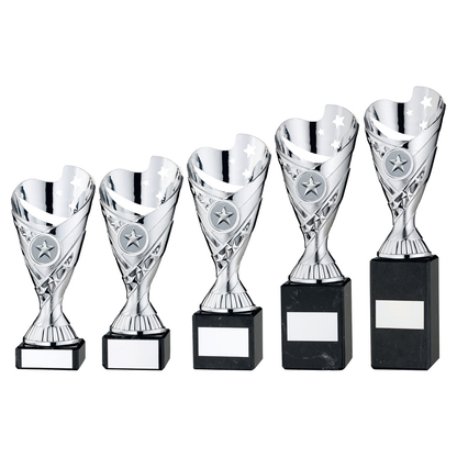 Sabre Stars Trophy Cup - Silver | 5 Sizes Available | TYC918 BW Trophies