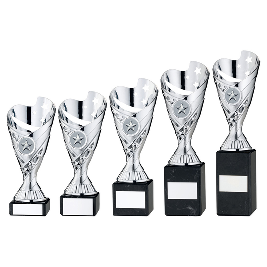 Sabre Stars Trophy Cup - Silver | 5 Sizes Available | TYC918 BW Trophies