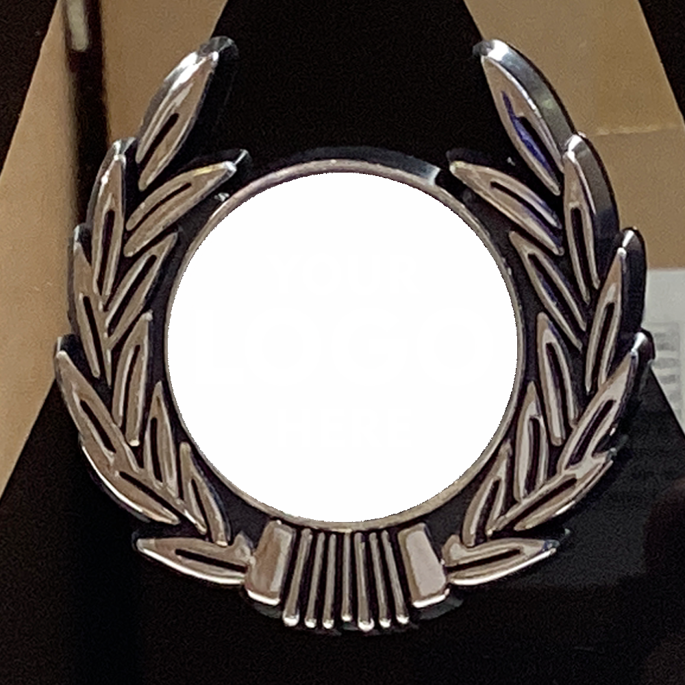 Football Glass Trophy Award in Black Trimmed (KB014A)