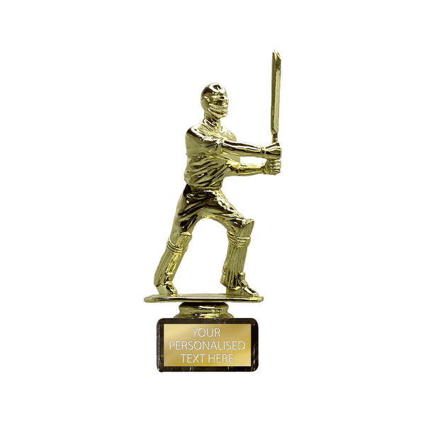 Golden Cricket Batsman Figurine on Marble Stand (CRI Batsman S/L)