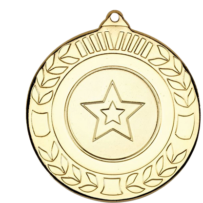Embossed Laurel  Design Medal with Flat Logo Centre