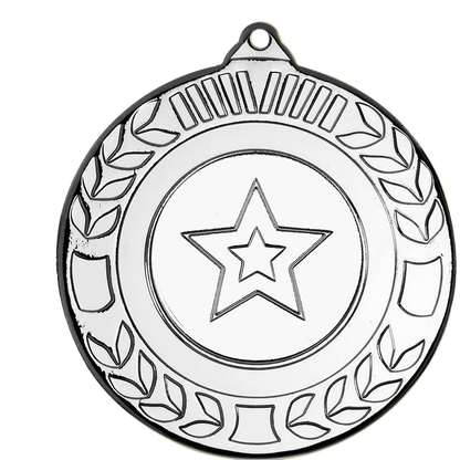 Embossed Laurel  Design Medal with Flat Logo Centre