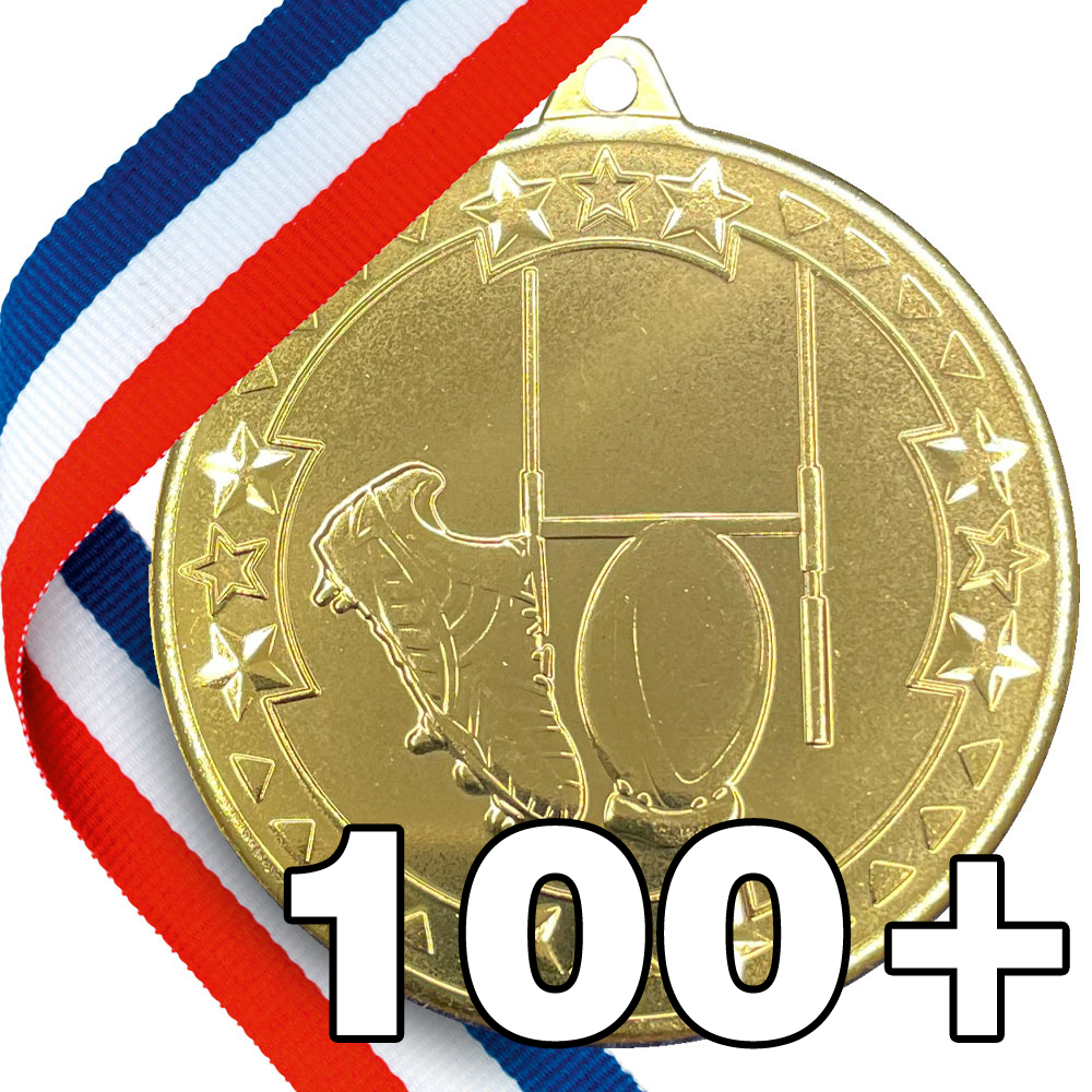 Rugby Embossed Medals - MINIMUM ORDER 100