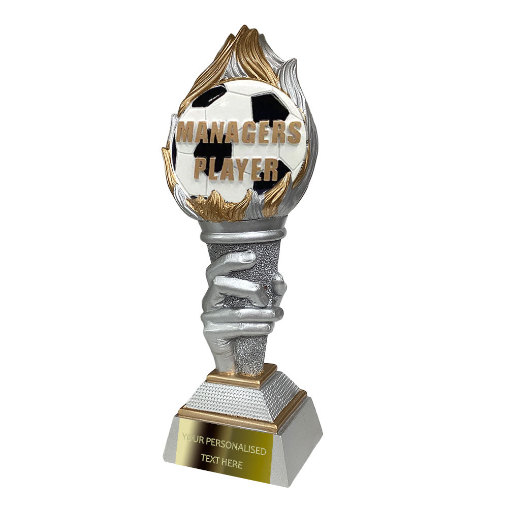 Silver&Gold Football Torch Resin Award with Disc Insert of your Choice (FG125) BW Trophies