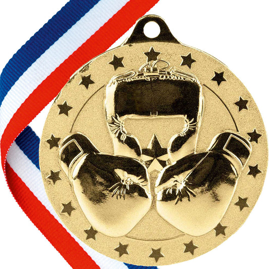 50mm Boxing Gloves Medals with Choice of Ribbon