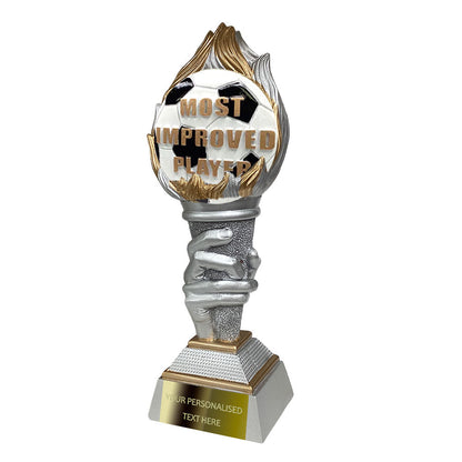 Silver&Gold Football Torch Resin Award with Disc Insert of your Choice (FG125) BW Trophies