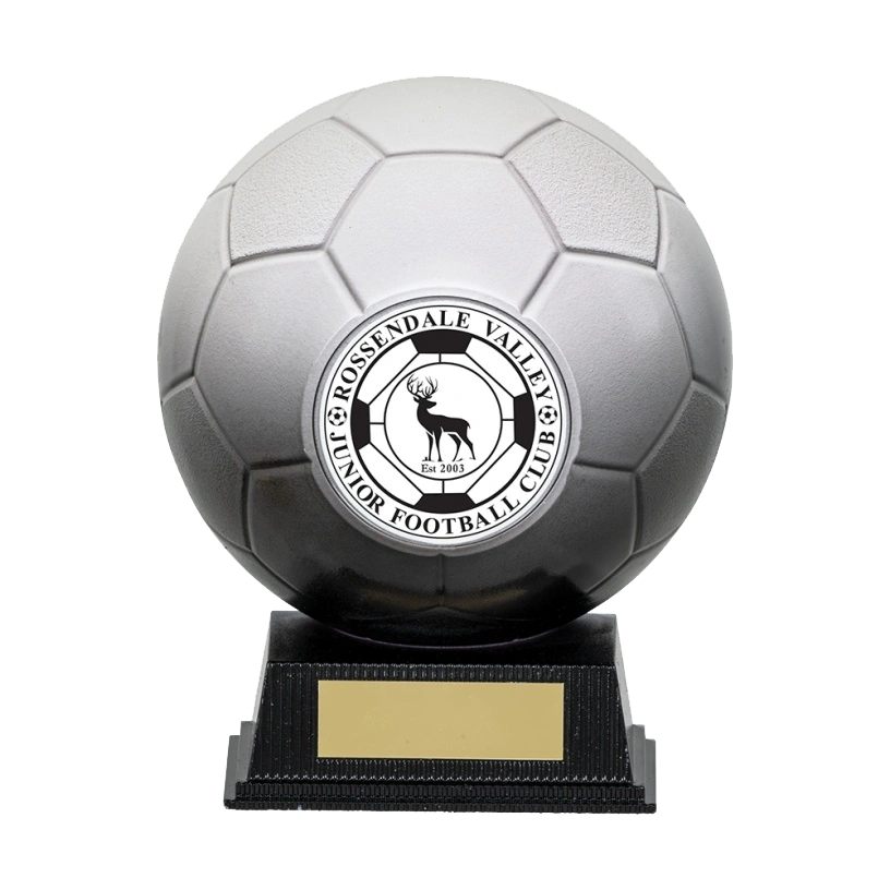 Black & White Football Ball Multicolour Trophy on Stand NB1WHBL