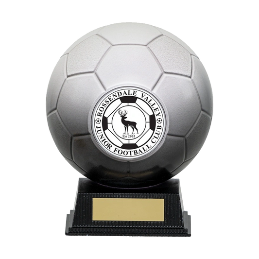 Black & White Football Ball Multicolour Trophy on Stand NB1WHBL