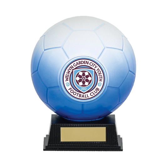Blue & White  Football Ball Multicolour Trophy on Stand NB1WHBU