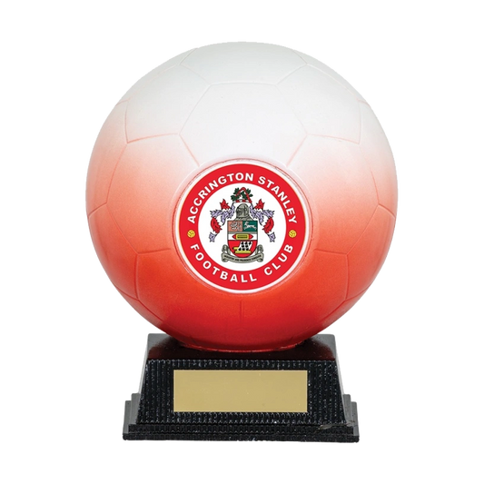Red & White Football Ball Multicolour Trophy on Stand NB1WHRE