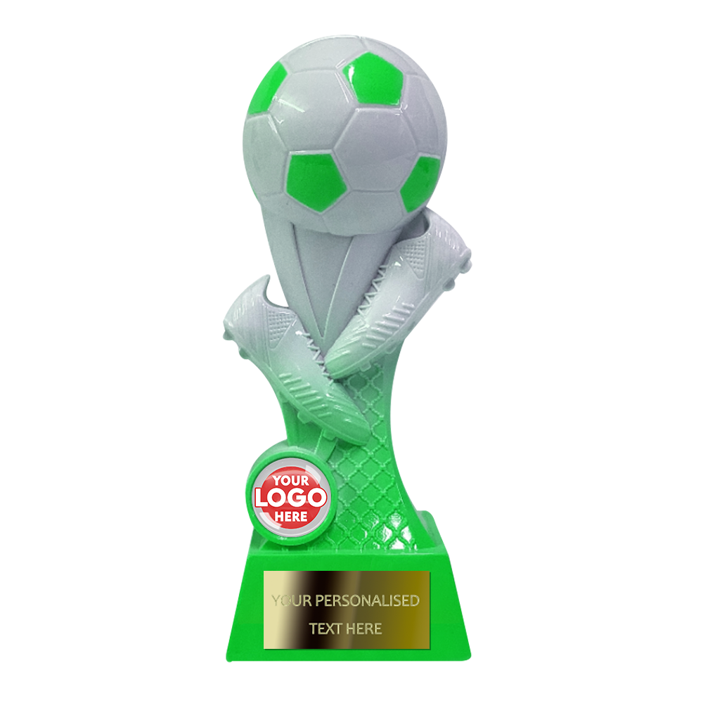Green & White Football Multicolour Trophy NB4/G BW Trophies
