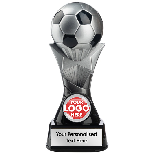 Two Tone Football Ball on Stand in Black and Silver (NB6/7/8BLS/17)