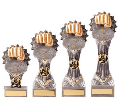 Personalised Combat Sports Fist and Yin Yang Trophy