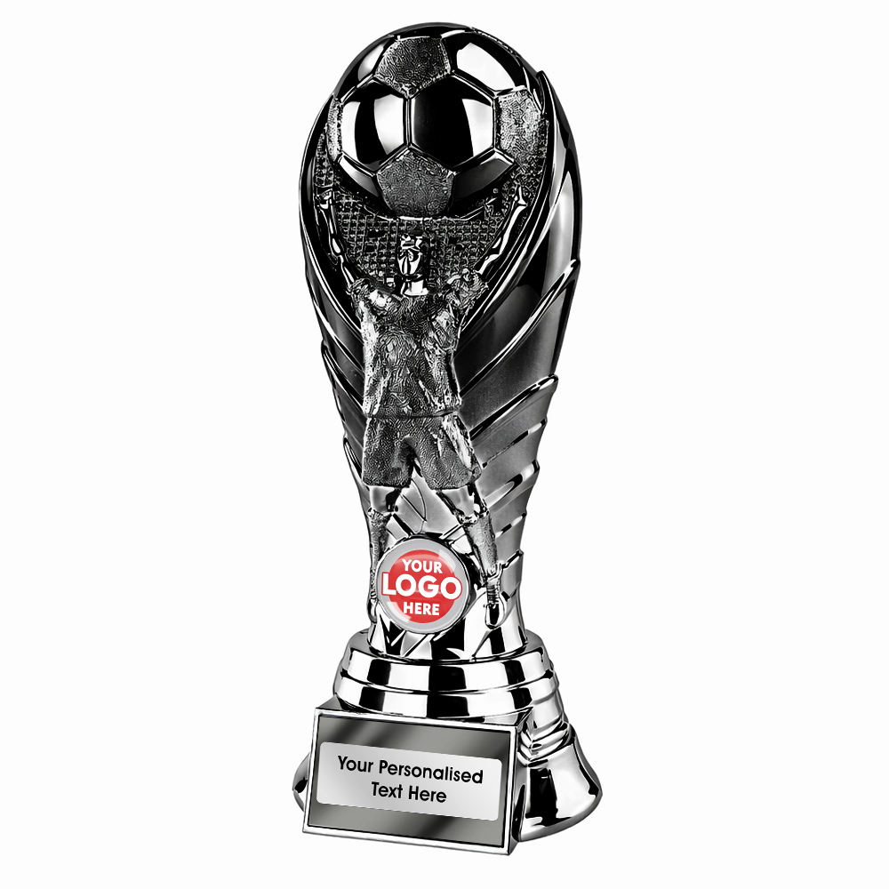 Football Gunmetal Footballer & Ball Trophy (PA26094A/B/C/D) BW Trophies