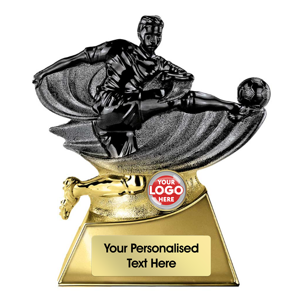 Two Tone Black & Gold Footballer Trophy (PA26097A/B) BW Trophies
