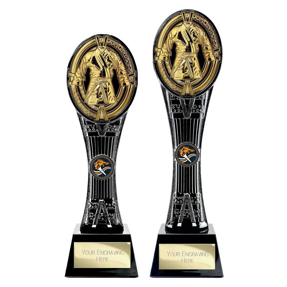 Personalised Martial Arts Gi Tower Trophy with Club Logo