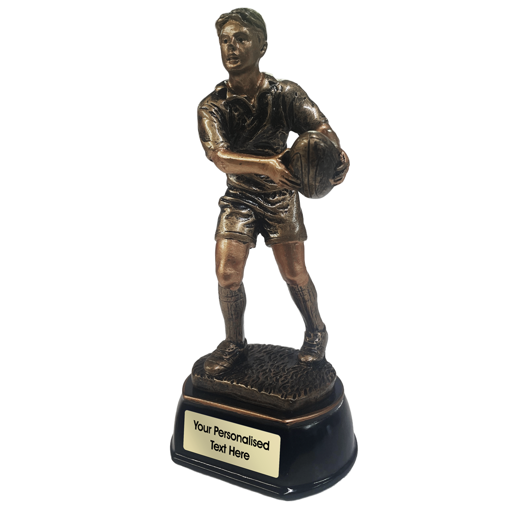 Rugby Resin Trophy in Gold (PCM1148-1)